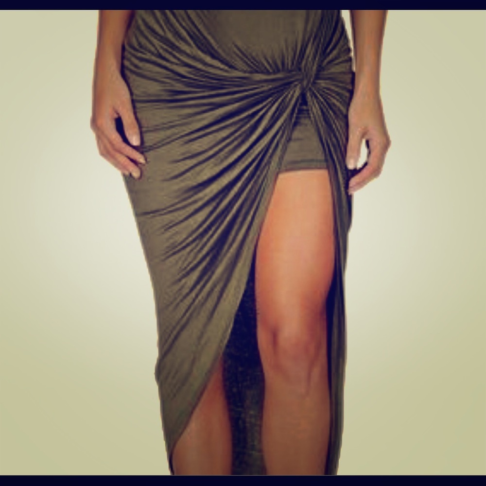 Suede wrap skirt